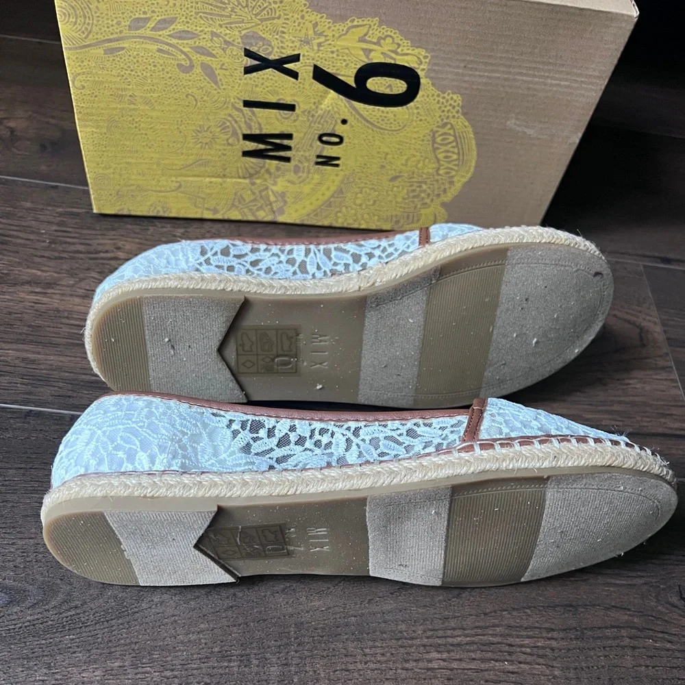 Mix No. 6 La White Lace Espadrilles Size 10